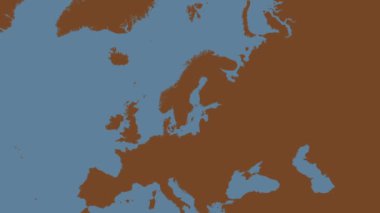 Patterson silindirik projeksiyonunda dünyanın katı renk haritasının arka planında Baltık Denizi bölgesi