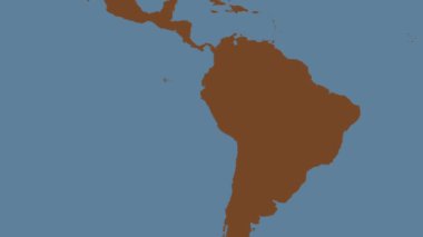 Grau Denizi bölgesi Patterson silindirik projeksiyonunda dünyanın katı renk haritasının arka planında