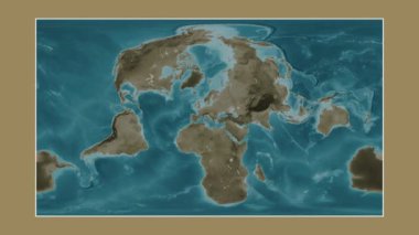 Adriyatik Denizi. Patterson silindirik projeksiyonunda sepya renkli bir yükseklik haritasına yakın plan