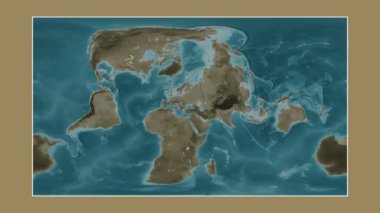 Karadeniz. Patterson silindirik projeksiyonunda sepya renkli bir yükseklik haritasına yakın plan