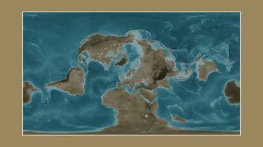 Bothnia Körfezi. Patterson silindirik projeksiyonunda sepya renkli bir yükseklik haritasına yakın plan