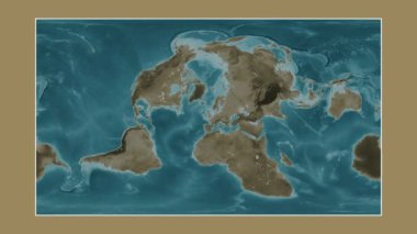 Bristol Kanalı. Patterson silindirik projeksiyonunda sepya renkli bir yükseklik haritasına yakın plan