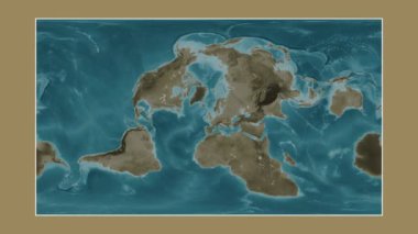 İrlanda Denizi ve St. George Kanalı. Patterson silindirik projeksiyonunda sepya renkli bir yükseklik haritasına yakın plan