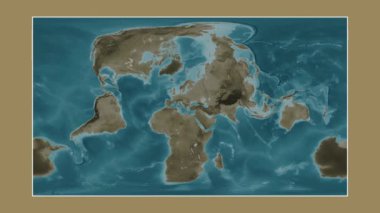 Marmara Denizi. Patterson silindirik projeksiyonunda sepya renkli bir yükseklik haritasına yakın plan