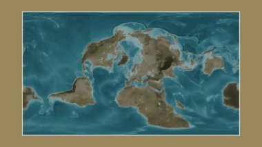 Kuzey Denizi. Patterson silindirik projeksiyonunda sepya renkli bir yükseklik haritasına yakın plan