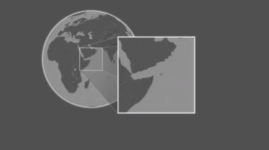 Abd al-Kuri Adası. Yerin, Arap Denizi 'nde iki adımlık kaydırma iskeleti kullanarak bir bileklik yükseklik haritasında sunulması- Yemen