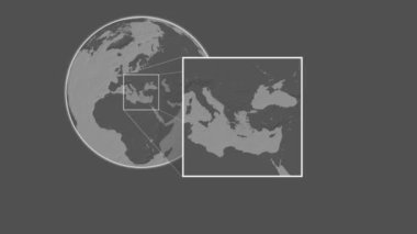 Agios Efstratios Adası. Konumun Ege Denizi - Yunanistan 'da iki adımlık kaydırma iskeleti ekstraksiyonu kullanılarak bir bileklik yükseklik haritasında sunulması