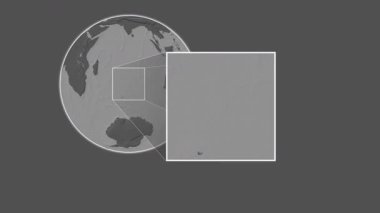 Ile Amsterdam Adası. Yerin, Hint Okyanusu 'nda, Fransa' da iki adımlık kaydırma iskeleti kullanarak, bir bileklik yükseklik haritasında sunumu