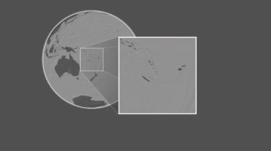 Anatom Adası. Mercan Denizi - Vanuatu - Vanuatu - Mercan Denizi 'ndeki kaydırma-benzeri iki adımlı çerçeve ekstraksiyonu kullanılarak bir bilek yüksekliği haritasında konumun sunumu