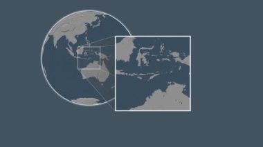 Pulau Alor Adası. Konumun, Savu Denizi - Endonezya - Endonezya 'da iki adımlık kaydırma iskeleti kullanarak çelik renkli bir yükseklik haritasında sunumu