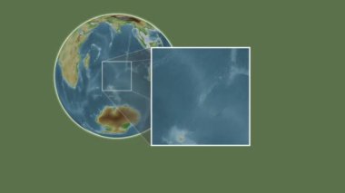 Ile Amsterdam Adası. Konumun Hint Okyanusu - Fransa 'da iki adımlık kaydırma iskeleti kullanarak renkli bir yükseklik haritasında sunumu