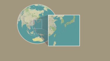 Amamioshima Adası. Doğu Çin Denizi 'nde, yani Japonya' da, bir OpenStreet haritasında iki adımlık bir çerçeve ekstraksiyonu kullanılarak sunuluyor.