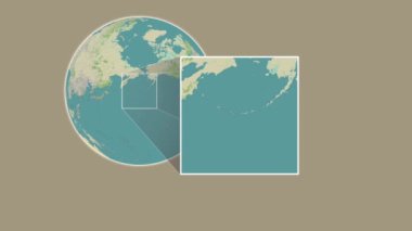 Amatignak Adası. Kuzey Pasifik Okyanusu - Amerika Birleşik Devletleri 'nde iki adımlık kaydırma iskelet ekstraksiyonu kullanılarak bir OpenStreet haritasında konumun sunumu