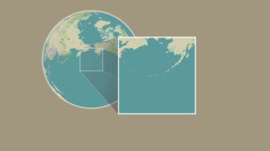 Amlia Adası. Yerin bir OpenStreet haritasında sunumu Bering Denizi 'nde iki adımlık bir çerçeve ekstraksiyonu kullanılarak - ABD