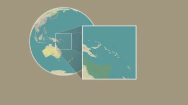 Arundel Adası. Solomon Denizi 'ndeki Solomon Adaları' ndaki OpenStreet haritasında iki adımlık bir kare ekstraksiyonu kullanılarak sunuluyor.