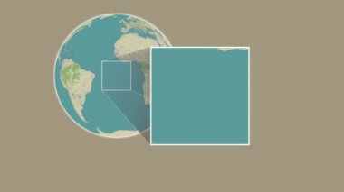 Yükseliş Adası. Güney Atlantik Okyanusu, Saint Helena, Ascension ve Tristan da Cunha 'da kaydırak gibi iki adımlık çerçeve ekstraksiyonu kullanılarak bir OpenStreet haritasında sunuluyor.