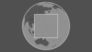 Agrihan Adası. Filipin Denizi 'nde merkezli iki adımlık çerçeve ekstraksiyonu kullanılarak bir bileklik yükseklik haritasında konumun sunumu - ABD