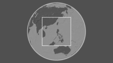 Anda Adası. Güney Çin Denizi 'nde merkezli iki adımlık çerçeve çıkarımı kullanılarak bir bileklik yükseklik haritasında sunuluyor - Filipinler