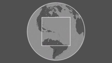 Anegada Adası. Yerin Karayip Denizi 'ndeki merkezli iki adımlık kare çıkarımı kullanılarak bir bileklik yükseklik haritasında sunulması- Britanya Virjin Adaları