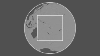 Aore Adası. Mercan Denizi 'ndeki merkezli iki adımlık iskelet çıkarımı kullanılarak bir bileklik yükseklik haritasında konumun sunumu - Vanuatu