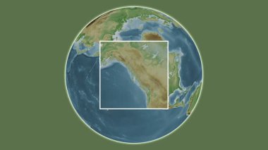 Annette Adası. Güneydoğu Alaska ve Britanya Kolumbiyası 'nın Sahil Suları' nda merkezli iki adım kare ekstraksiyonu kullanılarak yapılan renkli bir yükseklik haritasının sunumu -