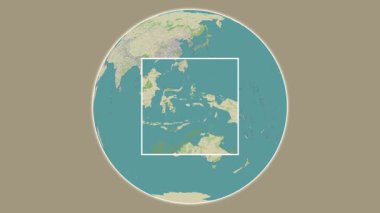 Pulau Ambelau Adası. Banda Denizi - Endonezya 'da merkezli iki adımlık çerçeve ekstraksiyonu kullanılarak OpenStreet haritasında konumun sunumu