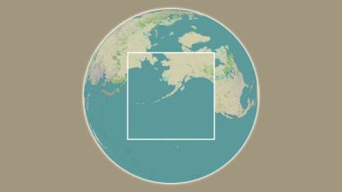 Andronica Adası. Amerika Birleşik Devletleri, Alaska Körfezi 'ndeki merkezli iki adımlık çerçeve çıkarımı kullanılarak OpenStreet haritasında bu konumun sunumu