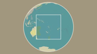 Aore Adası. Mercan Denizi - Vanuatu merkezli iki adımlık çerçeve çıkarımı kullanılarak OpenStreet haritasında konumun sunumu