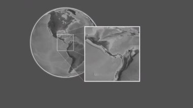 Bastimentos Adası Adası. Karayip Denizi 'nde kaydırma-benzeri iki adımlık kare çıkartması kullanılarak, konumun bir bileklik yükseklik haritasında sunumu - Panama