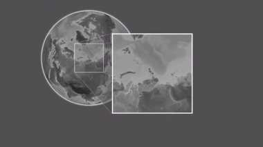 Bolşevik Adası. Kara Denizi - Rusya 'da iki adımlık kaydırma iskeleti ekstraksiyonu kullanılarak bir bileklik yükseklik haritasında konumun sunumu