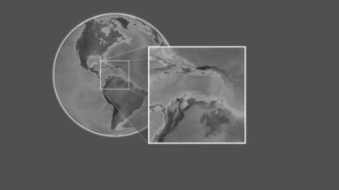 Bonaire Adası. Konumun Karayip Denizi - Hollanda 'da iki adımlık kaydırma iskeleti ekstraksiyonu kullanılarak bir bileklik yükseklik haritasında sunulması