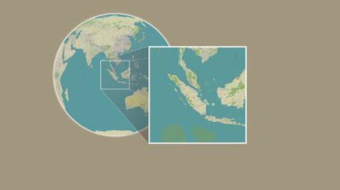 Pulau Bangkong Adası. Güney Çin Denizi 'nde, yani Endonezya' da, OpenStreet haritasında iki adımlık bir çerçeve ekstraksiyonu kullanılarak konumun sunumu