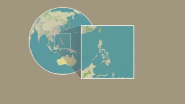 Batag Adası. Filipin Denizi - Filipinler 'de iki adımlık slayt çerçeve ekstraksiyonu kullanılarak OpenStreet haritasında konumun sunumu