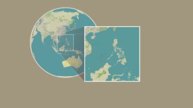 Batas Adası. Sulu Denizi - Filipinler 'deki slayt benzeri iki adımlık çerçeve ekstraksiyonu kullanılarak OpenStreet haritasında konumun sunumu