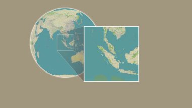 Pulau Bengkalis Adası. Malacca Boğazı - Endonezya - Endonezya 'da iki adımlık kaydırma çerçeve ekstraksiyonu kullanılarak OpenStreet haritasında konumun sunumu