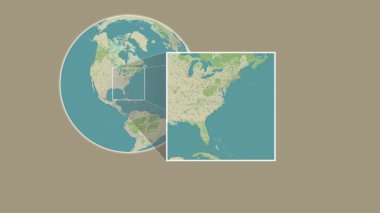 Bogue Banks Adası. Kuzey Atlantik Okyanusu - Amerika Birleşik Devletleri 'nde, OpenStreet haritasında iki adımlık bir çerçeve ekstraksiyonu kullanılarak konumun sunumu