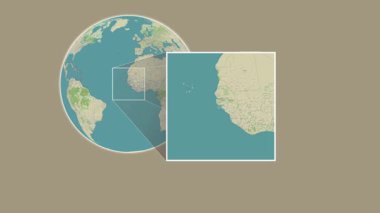 Ilha de Bolama Adası. Kuzey Atlantik Okyanusu - Gine-Bissau - Kuzey Atlantik Okyanusu 'nda iki adımlık bir ekstraksiyon kullanılarak OpenStreet haritasında konumun sunumu