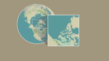 Borden Adası. Yerin bir OpenStreet haritasında sunumu, kuzeybatı geçitlerinde iki adımlık bir çerçeve ekstraksiyonu kullanılarak - Kanada