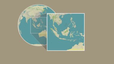 Borneo Adası. Makassar Boğazı - Brunei, Malezya, Endonezya