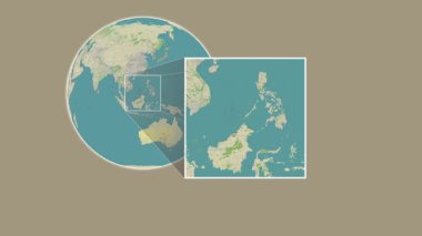 Bugsuk Adası. Sulu Denizi - Filipinler 'deki slayt benzeri iki adımlık çerçeve ekstraksiyonu kullanılarak OpenStreet haritasında konumun sunumu