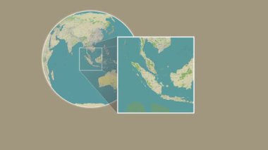 Pulau Bulan Adası. Güney Çin Denizi 'nde, yani Endonezya' da, OpenStreet haritasında iki adımlık bir çerçeve ekstraksiyonu kullanılarak konumun sunumu