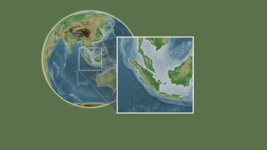 Pulau Bakung Adası. Güney Çin Denizi - Endonezya - Endonezya Denizi 'ndeki kaydırma-benzeri iki adımlı çerçeve ekstraksiyonu kullanılarak konumun renkli bir yükseklik haritasında sunulması