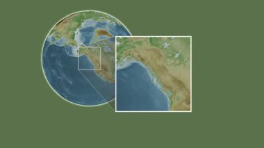 Brownson Adası. Güneydoğu Alaska ve Britanya Kolumbiyası Sahil Suları 'nda iki adımlık kaydırma iskeleti kullanılarak rengarenk bir yükseklik haritasının sunumu -