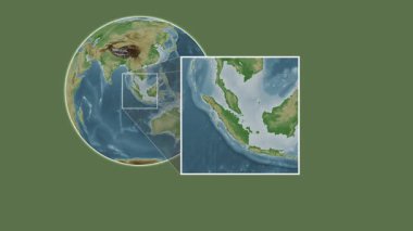 Pulau Bulan Adası. Güney Çin Denizi - Endonezya - Endonezya Denizi 'ndeki kaydırma-benzeri iki adımlı çerçeve ekstraksiyonu kullanılarak konumun renkli bir yükseklik haritasında sunulması