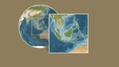 Borneo Adası. Makassar Boğazı - Brunei, Malezya, Endonezya