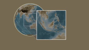 Borneo Adası. Makassar Boğazı - Brunei, Malezya, Endonezya