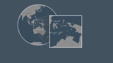 Pulau Babar Adası. Banda Denizi - Endonezya - Endonezya - Banda Denizi 'nde iki adımlık kaydırak çerçeve ekstraksiyonu kullanılarak, çelik renkli bir yükseklik haritasında konumun sunumu