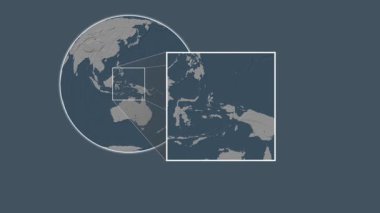 Pulau Batanta Adası. Konumunu çelik renkli yükseklik haritasında Halmahera Denizi - Endonezya - Halmahera Denizi