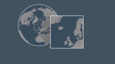 Boroy Adası. Kuzey Atlantik Okyanusu - Faroe Adaları - Kuzey Atlantik Adaları 'nda iki adımlık bir kaydırak iskelet çıkarımı kullanılarak, çelik renkli bir yükseklik haritasında konumun sunumu
