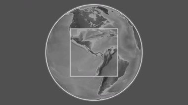 Bastimentos Adası Adası. Karayipler Denizi 'nde merkezli iki adımlık çerçeve çıkarımı kullanılarak bir bileklik yükseklik haritasında konumun sunumu - Panama